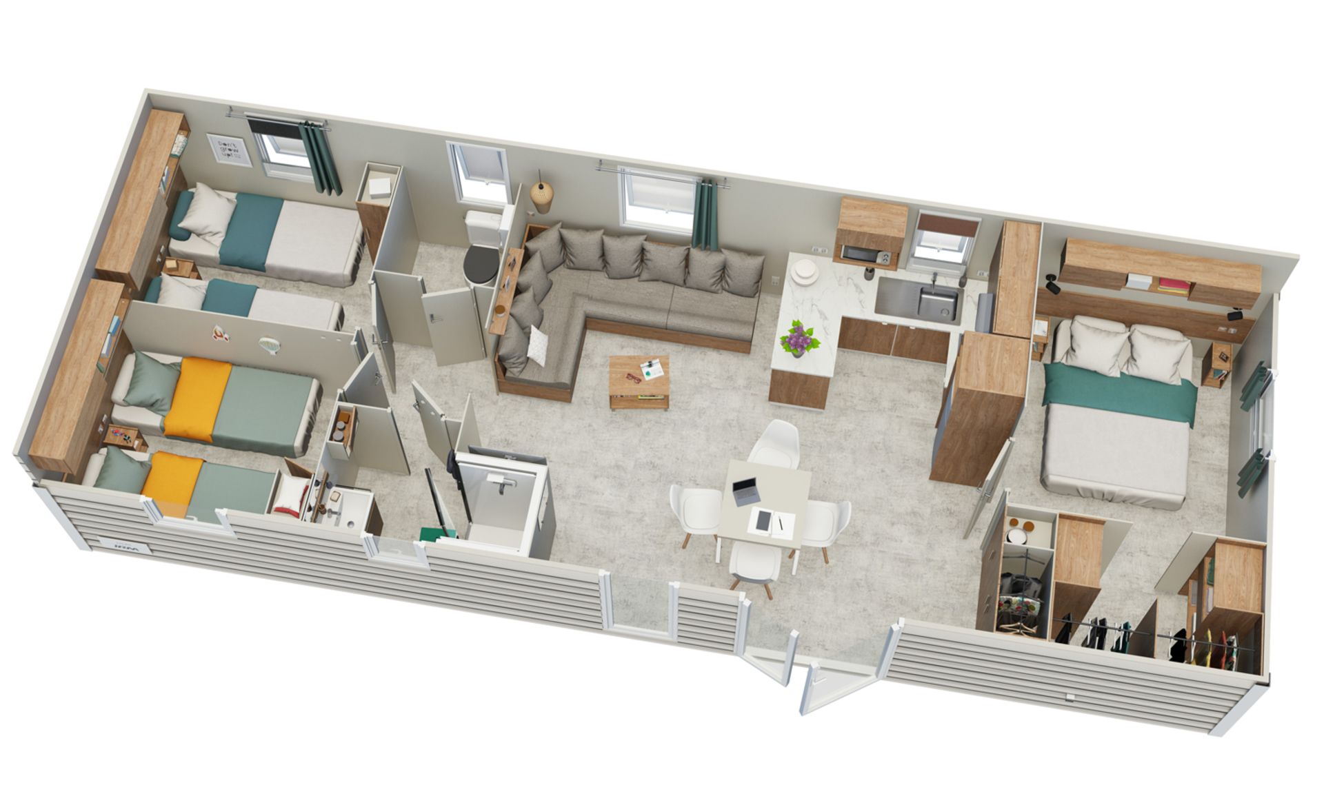 salon central 3 chambres
