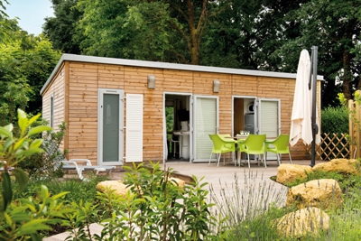 Mobil-home bardage bois naturel